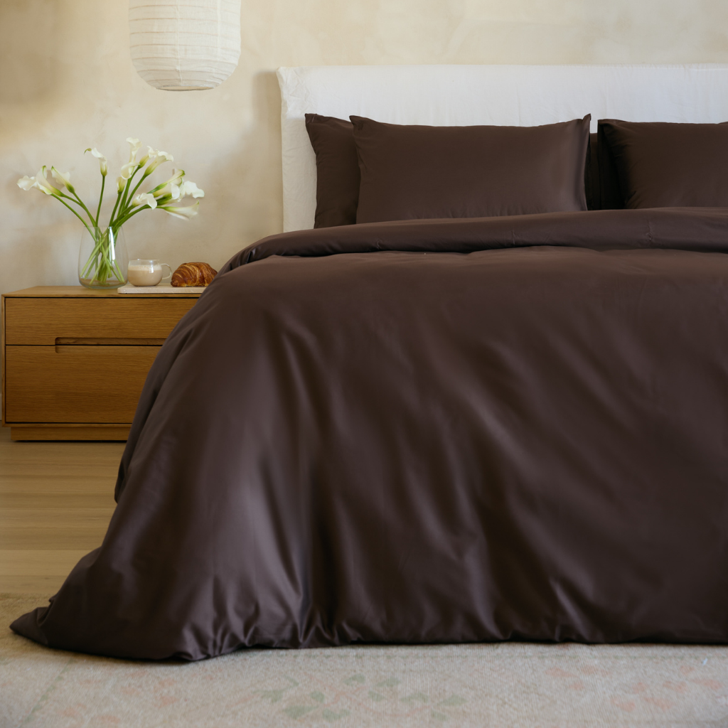 סט מצעים קקאו - כותנה מצרית