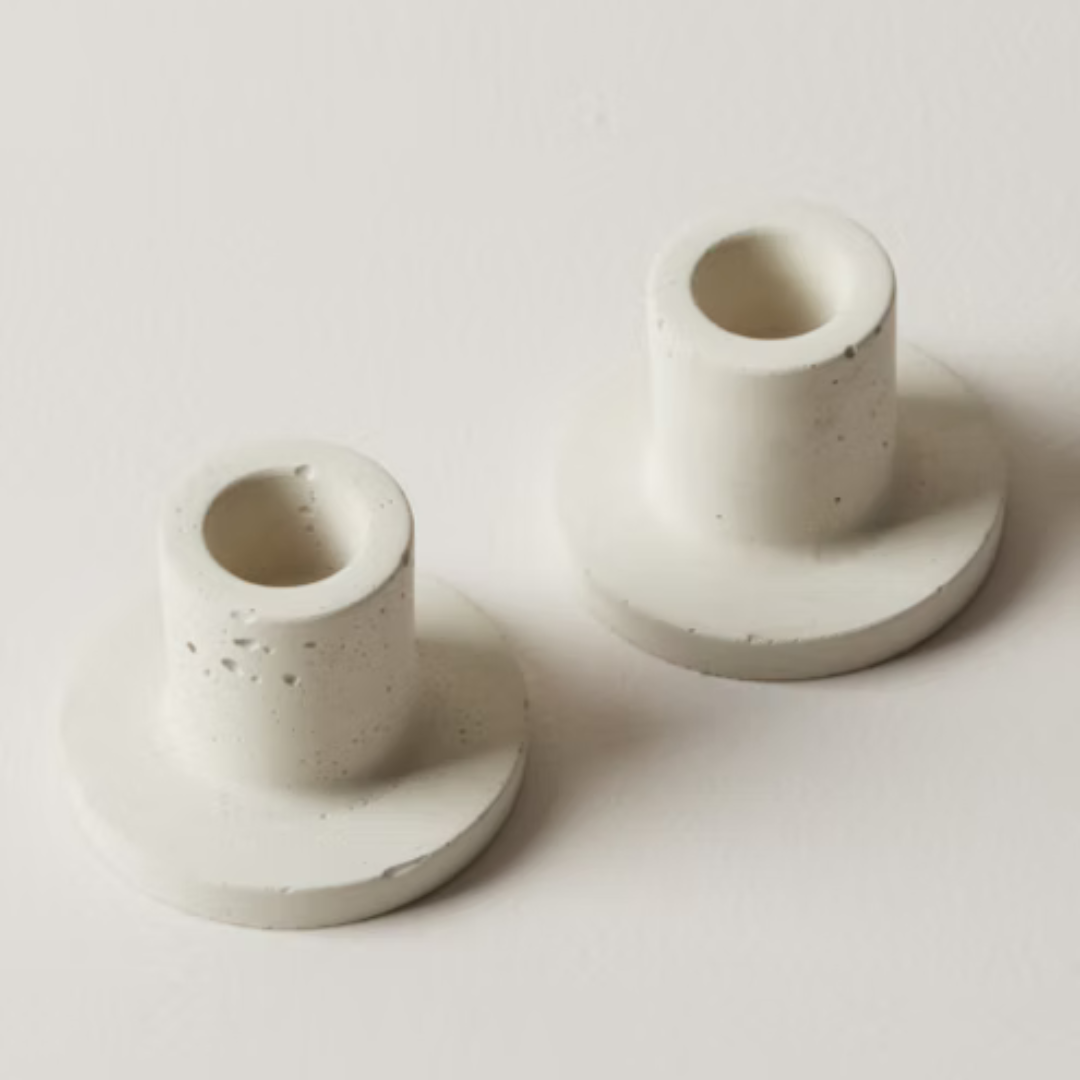 זוג פמוטים מבטון לנרות ארוכים - My Store